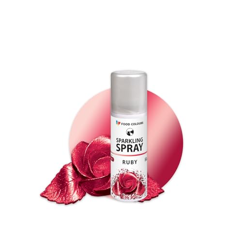 Lebensmittelfarbspray RUBY 50ML Dekorative Lebensmittelfarbe mit metallischem Effekt, Glitzerüberzug, Dekoration für Kuchen, Schokolade, Pralinen, Zuckerpaste, Tortenoberfläche Lebensmittelfarbspray RUBY 50ML Dekorative Lebensmittelfarbe mit metallischem Effekt, Glitzerüberzug, Dekoration für Kuchen, Schokolade, Pralinen, Zuckerpaste, Tortenoberfläche von Food Colours