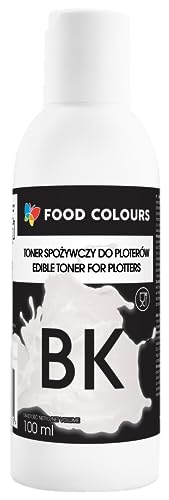Food Colours Lebensmitteltinte für Plotter BLACK 100ML Essbarer Druck, Druck auf Waffelpapier Dekorative Ergänzung für Torten von Food Colours