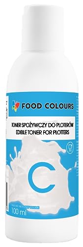 Food Colours Lebensmitteltinte für Plotter CYAN 100ML Essbarer Druck, Druck auf Waffelpapier Dekorative Ergänzung für Torten von Food Colours