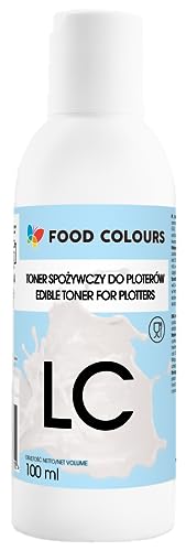 Food Colours Lebensmitteltinte für Plotter LIGHT CYAN 100ML Essbarer Druck, Druck auf Waffelpapier Dekorative Ergänzung für Torten von Food Colours