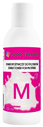 Food Colours Lebensmitteltinte für Plotter MAGENTA 100ML Essbarer Druck, Druck auf Waffelpapier Dekorative Ergänzung für Torten von Food Colours
