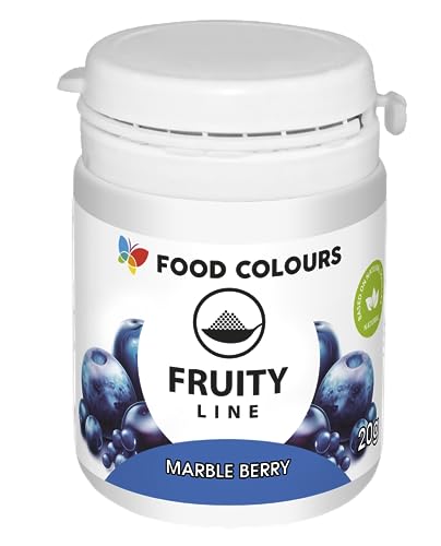 Food Colours Natürliches Farbstoffpulver Fruity Line MARBLE BERRY 20G Natürliches Färbepulver für Cremes, Zuckerguss, Biskuitteig Lebensmittelfarbstoff in Pulverform für Getränke, Gelees von Food Colours