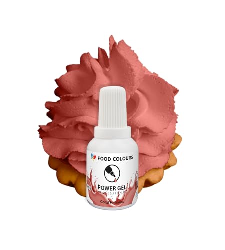 Food Colours Gelfarbe CORAL FIRMNESS 20G Lebensmittelfarbe für ein breites Anwendungsspektrum zur Dekoration von Kuchen, Torten, Sahnecreme, Biskuitteig, Royal Icing, Macarons von Food Colours
