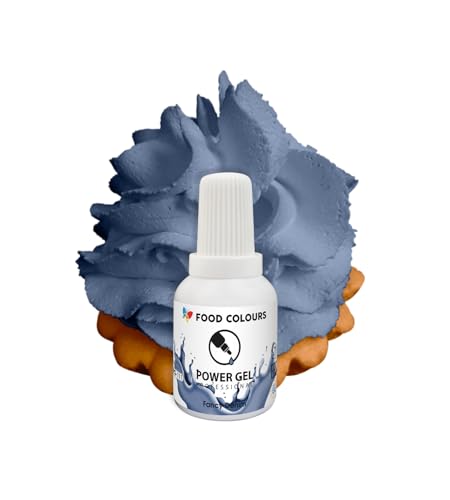 Food Colours Gelfarbe FANCY DENIM 20G Lebensmittelfarbe für ein breites Anwendungsspektrum zur Dekoration von Kuchen, Torten, Sahnecreme, Biskuitteig, Royal Icing, Macarons von Food Colours