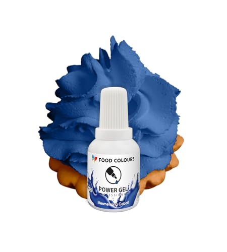 Food Colours Gelfarbe MESMERIZING COBALT 20G breite Anwendung Lebensmittelfarbe für Sahnecreme Biskuitteig Zuckerguss Königliche Zuckerguss Macarons Lebensmittelfarbe zur Dekoration von Kuchen Torten von Food Colours