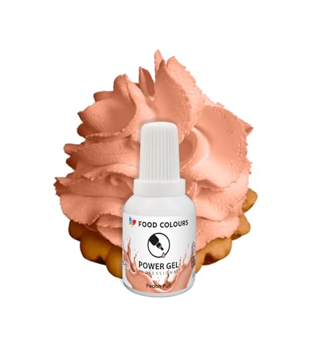 Food Colours Gelfarbe PEACH PUFF 20G breite Anwendung Lebensmittelfarbe für Sahnecreme Biskuitteig Zuckerguss Königliche Zuckerguss Macarons Lebensmittelfarbe zur Dekoration von Kuchen und Torten von Food Colours