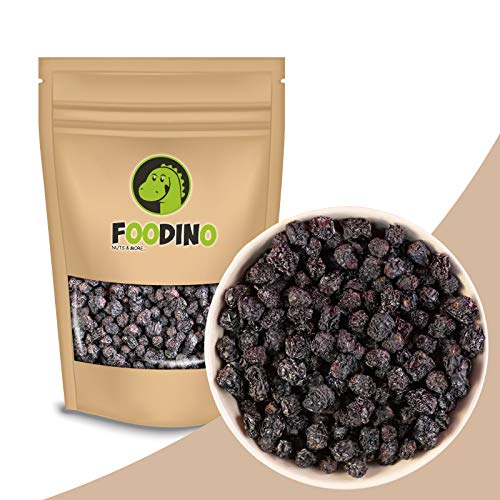 Aroniabeeren getrocknet naturbelassen ungezuckert ungeschwefelt Aronia Beeren ohne Zucker ganz Trockenfrüchte Trockenobst 500g - 5kg wiederverschließbar Premium Qualität FOODINO (1kg) von Foodino