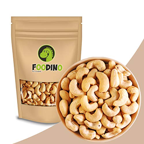 Cashewkerne naturbelassen Cashewnüsse ungesalzen ungeröstet Cashew Kerne ganz ungeschwefelt 100% Natural Cashews unbehandelt 500g - 5kg wiederverschließbar Premium Qualität FOODINO (1kg) von Foodino