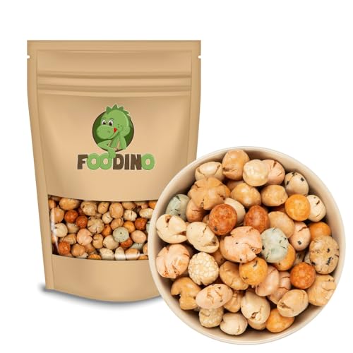 Erdnusscracker Mini 1kg – knackige mini Erdnuss Cracker – leicht gesalzene Asia Cracker -im Erdnussteigmantel mit Sojasauce & Sesam–asiatischer Knabbersnack–acht verschiedenen Sorten-Foodino (1 kg) von Foodino