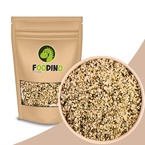 Hanfsamen geschält naturbelassen ungezuckert ungeschwefelt unbehandelt Hanf Samen glutenfrei vegan Rohkost roh ohne Zucker zum essen 1kg - 5kg wiederverschließbar Premium Qualität FOODINO (2,5kg) von Foodino