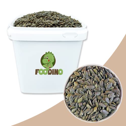 Kürbiskerne geschält grün unbehandelt ungesalzen naturbelassen ungeschwefelt Kürbis Kerne ohne Schale 100% Natural 500g 5kg wiederverschließbar Premium Qualität FOODINO (3,5kg im praktischen Eimer) von Foodino