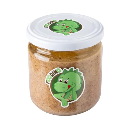 Mandelmus braun cremige Nussmus aus 100% braunen Mandeln ohne Zuckerzusatz - ungeschälte Mandeln geröstet in feinem Erdnussöl - naturreines Mandelmus vegan & glutenfrei - Foodino (350g Glas) von Foodino