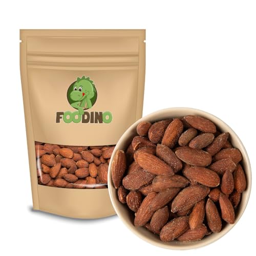 Mandeln geröstet und gesalzen 1kg große knackige Mandelkerne mit Haut glutenfrei und vegan - Röstmandeln - Foodino(1kg-5kg) (1 kg) von Foodino