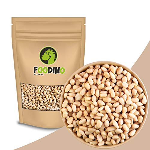 Pinienkerne naturbelassen ungeröstet ungesalzen roh Pinien Kerne ganz ungeschwefelt geschält ohne Haut 100% Natural 500g - 5kg wiederverschließbar Premium Qualität FOODINO (1kg) von Foodino