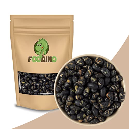 Schwarze Sojabohnen 1kg - 5kg geröstet leicht gesalzen vegan ungezuckert glutenfrei knuspriger Snack wiederverschließbar Premium Qualität FOODINO (1kg) von Foodino