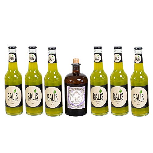 Gin Cocktail "Mule" Balis Limonade & Monkey 47 Dry Gin Set - außergewöhnlicher Tasting Mix als Erfrischungsgetränk mit Basilikum-Ingwer Limo (6+1 Pack) von Foodist