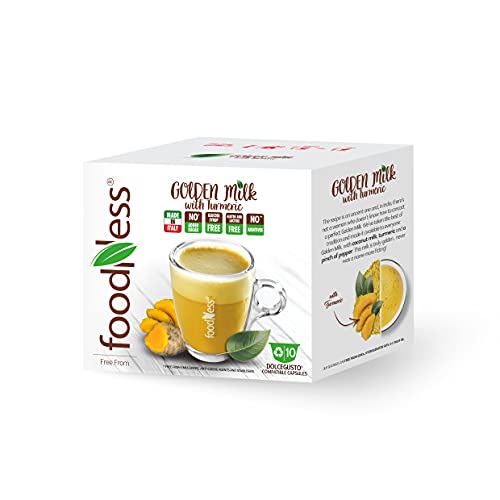 FoodNess - Golden Milk Kapsel mit Dolce Gusto System kompatibel ohne Laktose und Gluten mit Kokosmilch, Kurkuma und Pfeffer (1 Box Tot. 10 Kapseln) von Foodness