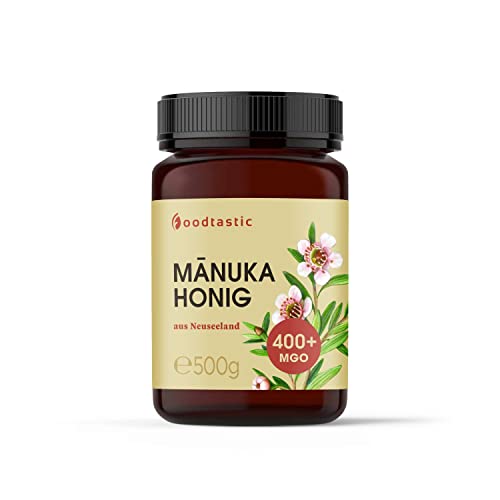 Foodtastic Manuka Honig MGO 400+ 500g, zertifiziert aus Neuseeland, laborgeprüfter Manuka Honey von Foodtastic