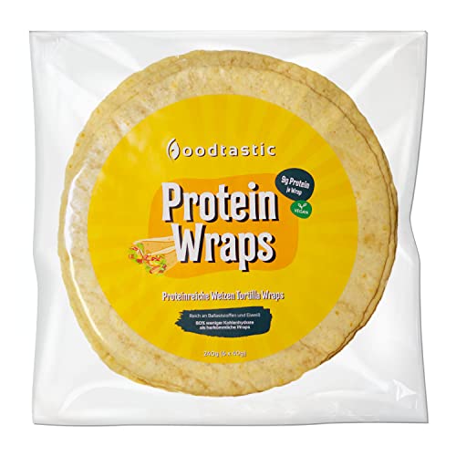 Foodtastic Protein Wraps 240g, High Protein Tortilla, 22% Protein und nur 11% Carbs, eiweißreicher und kohlenhydratarmer Weizentortilla von Foodtastic