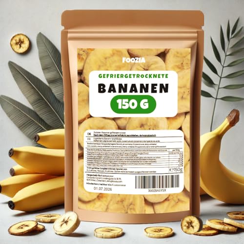 Bananen gefriergetrocknet 150g Scheiben, Gefriergetrocknete Früchte Ohne Zusätze Pur - 100% Natürliche Trockenfrüchte - Getrocknete Bananen Trockenobst von Foozia von Foozia