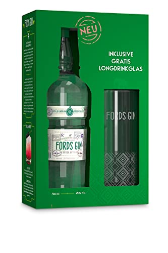 Fords Gin London Dry Gin - leichte Süße und voller Geschmack aus Wacholder, Koriander und Zitrusölen - Geschenkset mit gratis Longdrink-Glas - 0.7L/45% Vol. von Fords Gin