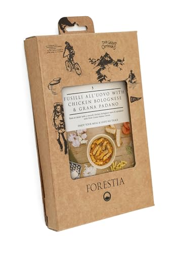 Forestia Eier-Spiralnudeln mit Hühnchen-Bolgonese und Grana Padano-SH mit Selbsterwärmenden Beutel| leicht zubereitete Trekkingmahlzeit | Hauptgericht mit Fleisch | lange haltbare Camping Notration Forestia Eier-Spiralnudeln mit Hühnchen-Bolgonese und Grana Padano-SH mit Selbsterwärmenden Beutel| leicht zubereitete Trekkingmahlzeit | Hauptgericht mit Fleisch | lange haltbare Camping Notration von Forestia