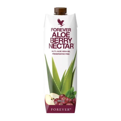 Forever Aloe Berry Nectar, 100% pures Aloe Vera Gel, 1 Liter, ohne Zusatz von Konservierungsstoffen, Vitamin C, Cranberry, Granatapfel, Apfelsaft, glutenfrei, Energielieferant, fruchtiger Saft von Forever Living Products