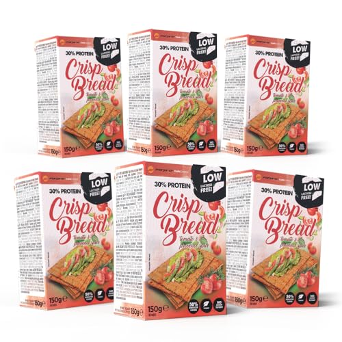 Forpro CarbControl 30% Protein Crisp Bread Tomato & Provence | 6er Pack Knusperbrot | Kohlenhydratarm | Kalorienarme | Brot & Knäckebrot | als Snack pur oder mit Aufstrich von Forpro CarbControl