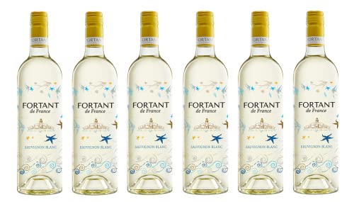 6x 0,75l - Fortant de France - Sauvignon Blanc - serigraphiert - Pays d'Oc I.G.P. - Languedoc - Frankreich - Weißwein halbtrocken von Fortant de France