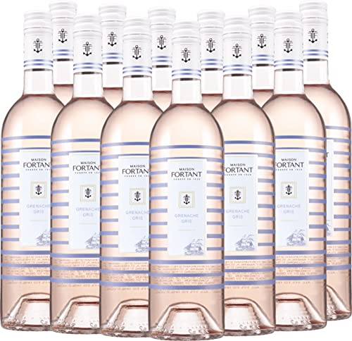 VINELLO 12er Weinpaket Rosé - Marinière Grenache Gris Rosé 2021 - Maison Fortant mit einem VINELLO.weinausgießer | 12 x 0,75 Liter von Fortant de France