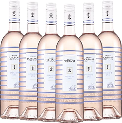 VINELLO 6er Weinpaket Rosé - Marinière Grenache Gris Rosé 2021 - Maison Fortant mit einem VINELLO.weinausgießer | 6 x 0,75 Liter von Fortant de France