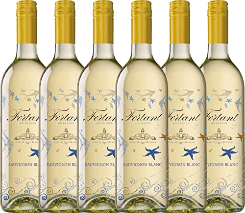 Sauvignon Blanc serigrafiert 2021 von Fortant de France - Weißwein 6 x 0,75l 2021 VINELLO - 6er - Weinpaket inkl. kostenlosem VINELLO.weinausgießer von Fortant de France
