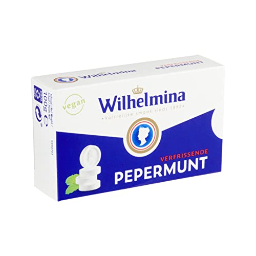Wilhelmina Pfefferminz | Pfefferminz-Liegedose (24X 100Gr | Holländische Pfefferminz Bonbons | Pfefferminz Bonbons | 24 Pack | 2400 Gram Total von Fortuin