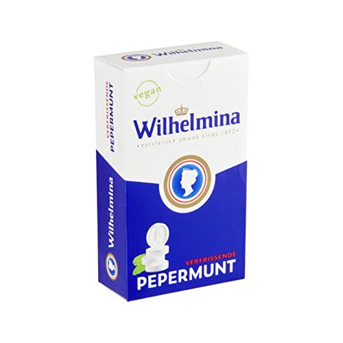 Wilhelmina Pfefferminz | Pfefferminz Stehenddose (12X 100Gr | Holländische Pfefferminz Bonbons | Pfefferminz Bonbons | 12 Pack | 1200 Gram Total von Fortuin