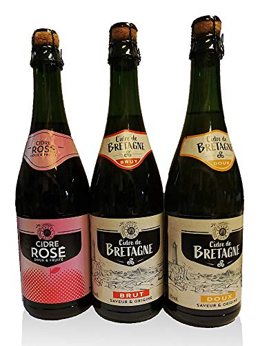 Cidre de Bretagne - Probierpaket- 3 Sorten- Apfelwein Frankreich-Top-Präsent!!! von Fouconnaire