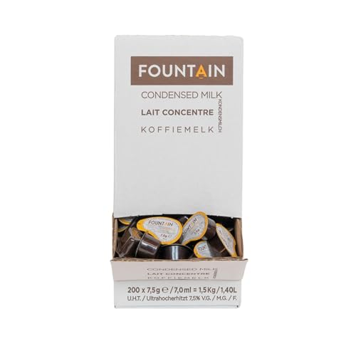 FOUNTAIN Kaffeesahne einzeln verpackt in der Großpackung, Portionsmilch fuer Kaffee im praktischen Milchdosenspender, Einzelportionen Kaffeesahne perfekt fuer eine Tasse, 7,5 g x 240 Stk. FOUNTAIN Kaffeesahne einzeln verpackt in der Großpackung, Portionsmilch fuer Kaffee im praktischen Milchdosenspender, Einzelportionen Kaffeesahne perfekt fuer eine Tasse, 7,5 g x 240 Stk. von FOUNTAIN
