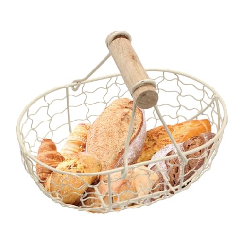 Eiersammelkorb | Draht-Eierkorb Mit Holzgriff | Country Vintage-Stil Eiersammelkorb | Draht Aufbewahrungskorb - Gemüsebehälter Zum Tragen Sammeln Von Hühnereiern Eiersammelkorb | Draht-Eierkorb Mit Holzgriff | Country Vintage-Stil Eiersammelkorb | Draht Aufbewahrungskorb - Gemüsebehälter Zum Tragen Sammeln Von Hühnereiern von Foway