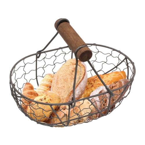 Eiersammelkorb | Draht-Eierkorb Mit Holzgriff | Country Vintage-Stil Eiersammelkorb | Draht Aufbewahrungskorb - Gemüsebehälter Zum Tragen Sammeln Von Hühnereiern Eiersammelkorb | Draht-Eierkorb Mit Holzgriff | Country Vintage-Stil Eiersammelkorb | Draht Aufbewahrungskorb - Gemüsebehälter Zum Tragen Sammeln Von Hühnereiern von Foway