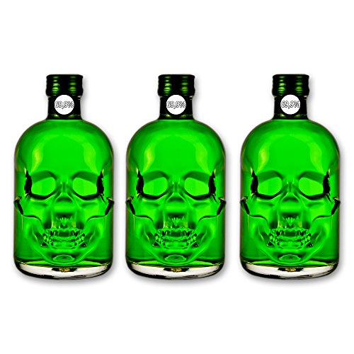 3x"Amnesie" Absinthe - 0,5l - 69,9% alc. Vol. - Totenkopfflasche - Green Head Absinthe von Fox Spirits