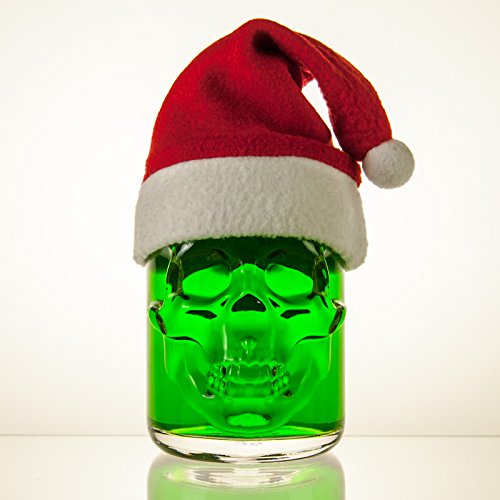 Absinth Weihnachtsedition Absinthe"Amnesie" - 69,9% vol. Alc. - 0,5l - inkl. Weihnachtsmütze - Totenkopf/Skull - Flasche - Erhöhter Thujongehalt von Fox Spirits