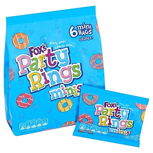 fox' S Ringe von Mini Partei 6 x 25 g (Packung von 6) von Fox's