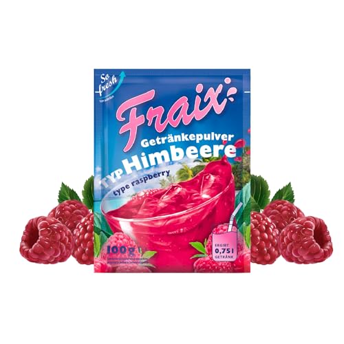 FRAIX Getränkepulver Himbeere, 25er Pack (25 x 100g) Vorteilspack, Fruitt Instant Pulver mit Raspberry Geschmack, Fruchtpulver perfekt für unterwegs von Fraix