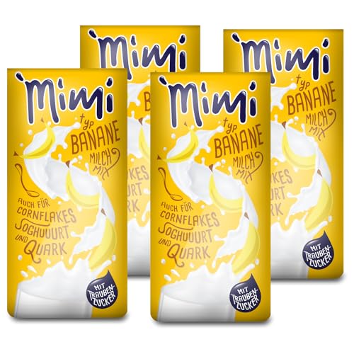 Mimi Milchmix Banane Getränkepulver 4 x 400g - Milchlösliches Milchmixgetränke - 4er Probierpaket - Für die Verfeinerung von Müsli, Joghurt, Quark oder Shakes von Fraix