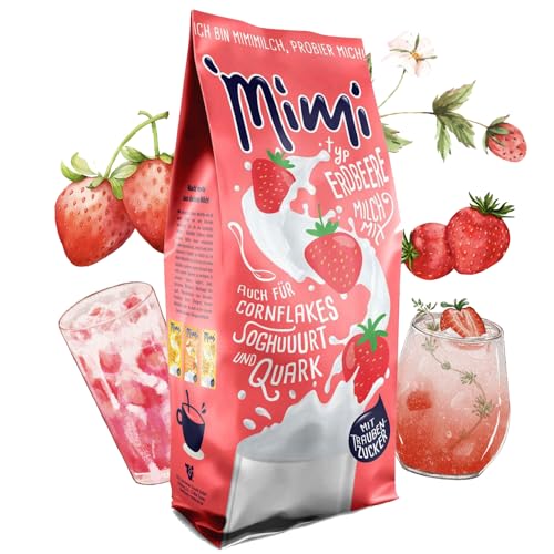 Mimi Milchmix Erdbeer Getränkepulver 24 x 400g Milchmix - Nachfüllpack - Milchlösliches Milchmixgetränke - Getränke-Mix zum Teilen mit der Familie von Fraix
