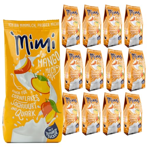 Mimi Milchmix Mango Getränkepulver 12 x 400g Milchmix - Vorratspack - Milchlösliches Getränkepulver mit Mangogeschmack - Warm und kalt löslich. Ideal für Freizeit, Camping, Küche von Fraix