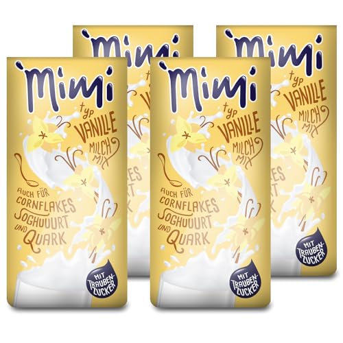 Mimi Milchmix Vanille Getränkepulver 4 x 400g - Milchlösliches Milchmixgetränke - 4er Probierpaket - Strawberry für die Verfeinerung von Müsli, Joghurt, Quark oder Shakes von Fraix