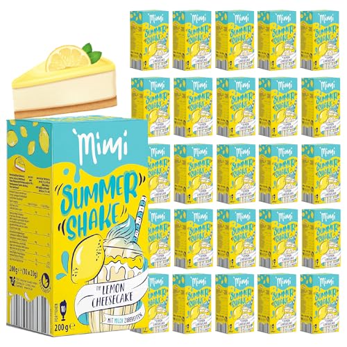Mimi Sommer Shake 32 x 200g á 10 Portionen Lemon Cheesecake Urlaubsgefühl im Glas - Lösliches Instant Getränkepulver - Sommergetränk, 320 mal Sommergenuss von Fraix