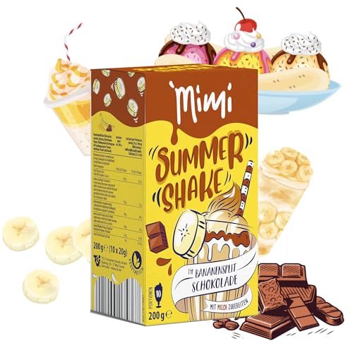 Mimi Summer Shake Bananensplit Schokolade 8 x 200g á 10 Portionen - Einfach mit Milch oder Milchersatz zubereiten - Erfrischendes Sommergetränk, lösliches Getränkepulver für Familie Mimi Summer Shake Bananensplit Schokolade 8 x 200g á 10 Portionen - Einfach mit Milch oder Milchersatz zubereiten - Erfrischendes Sommergetränk, lösliches Getränkepulver für Familie von Fraix