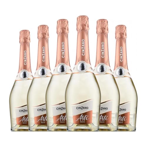 Cinzano Spumante Edelsüß Asti 75 cl Weißer Sekt (Karton mit 6 Flaschen von 75 cl) von Francesco Cinzano