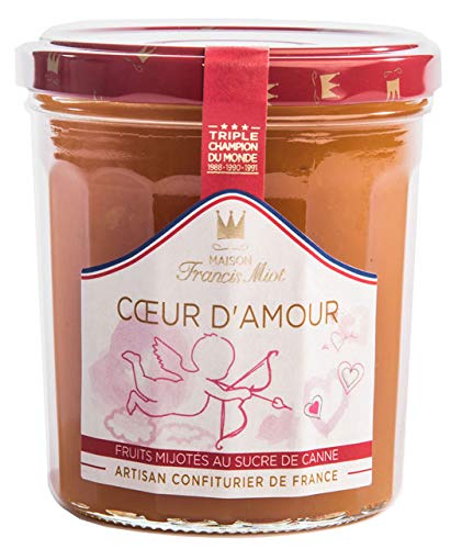 Francis Miot - Confiture artisanale - Handwerklich hergestellter Fruchtaufstrich 'Cœur d'Amour' mit Aprikose, Mango, Pfirsich, Passionsfrucht und Champagner - 340 g von Francis miot